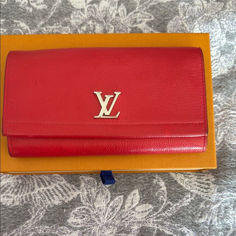 Louis Vuitton Red Leather Wallet